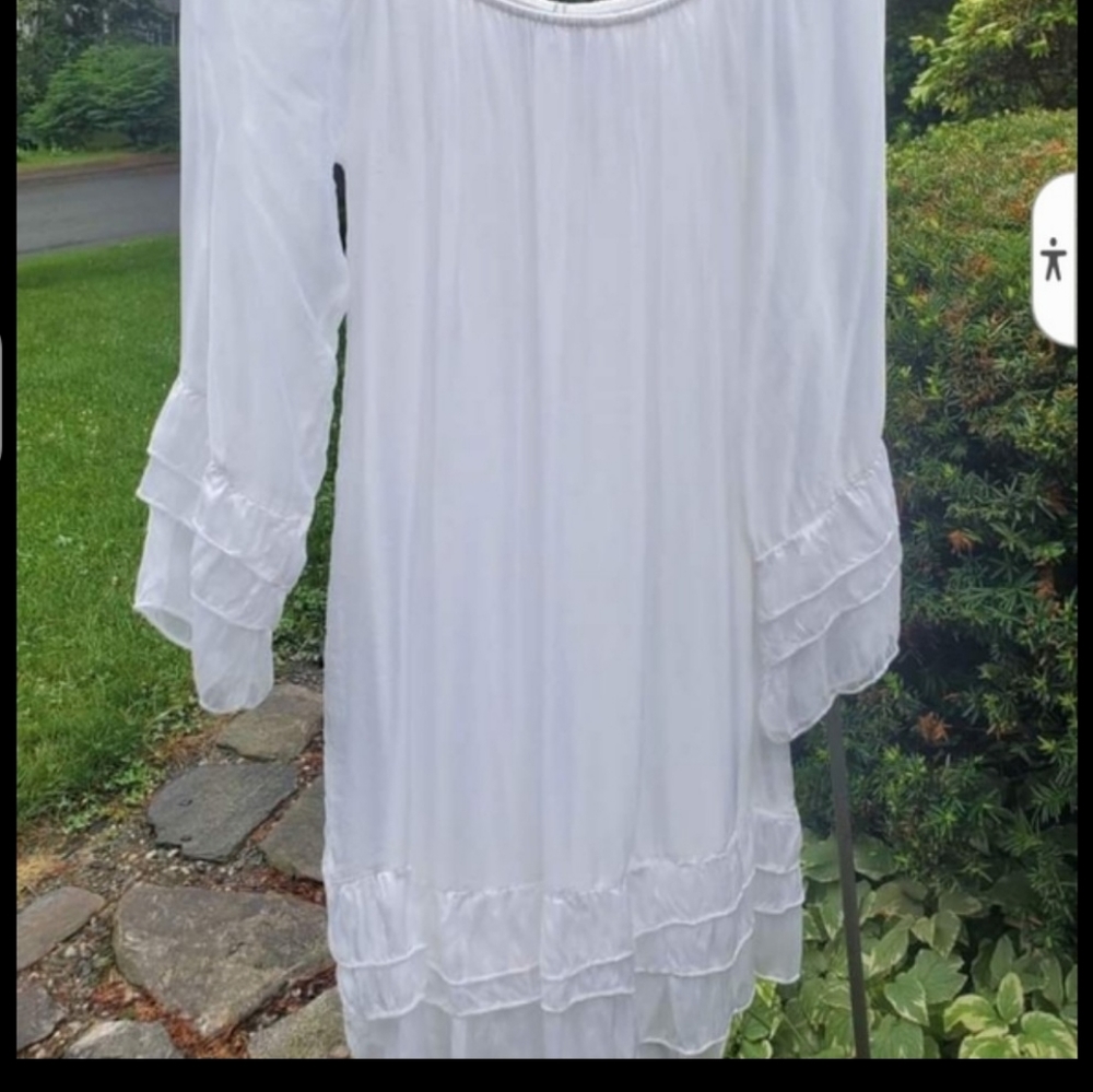 NWT White Silk Claudio Milano dress Small